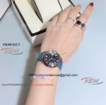 Perfect Replica Cartier Ballon Bleu 36mm Leather Band Watch